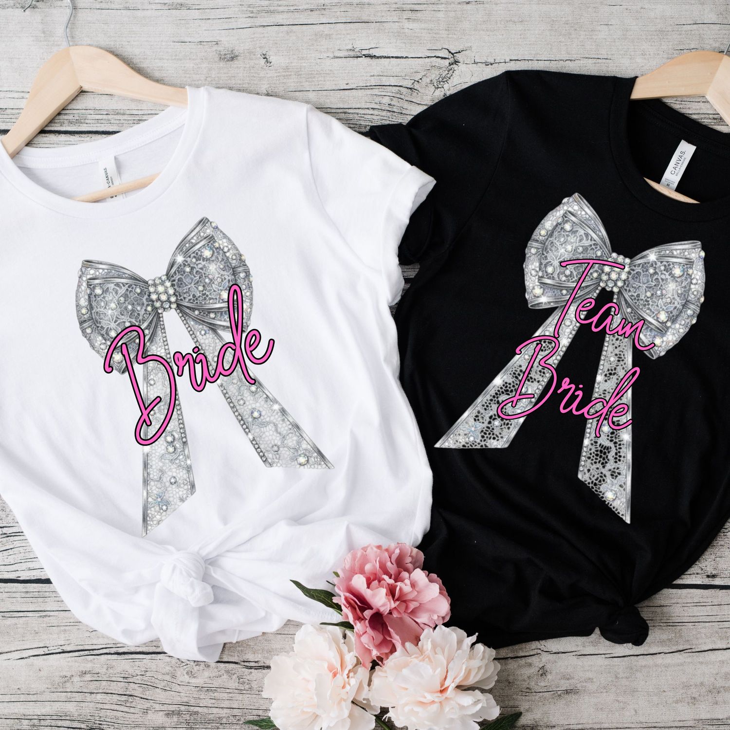 Bride Bows Pink Text DTF or UVDTF Decal
