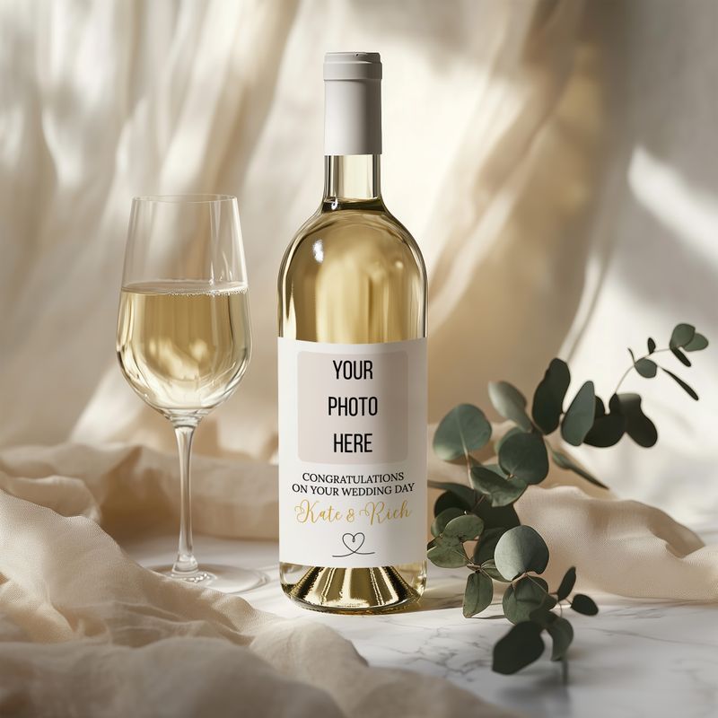 Photo Upload Personalised Wedding Bottle Sticker