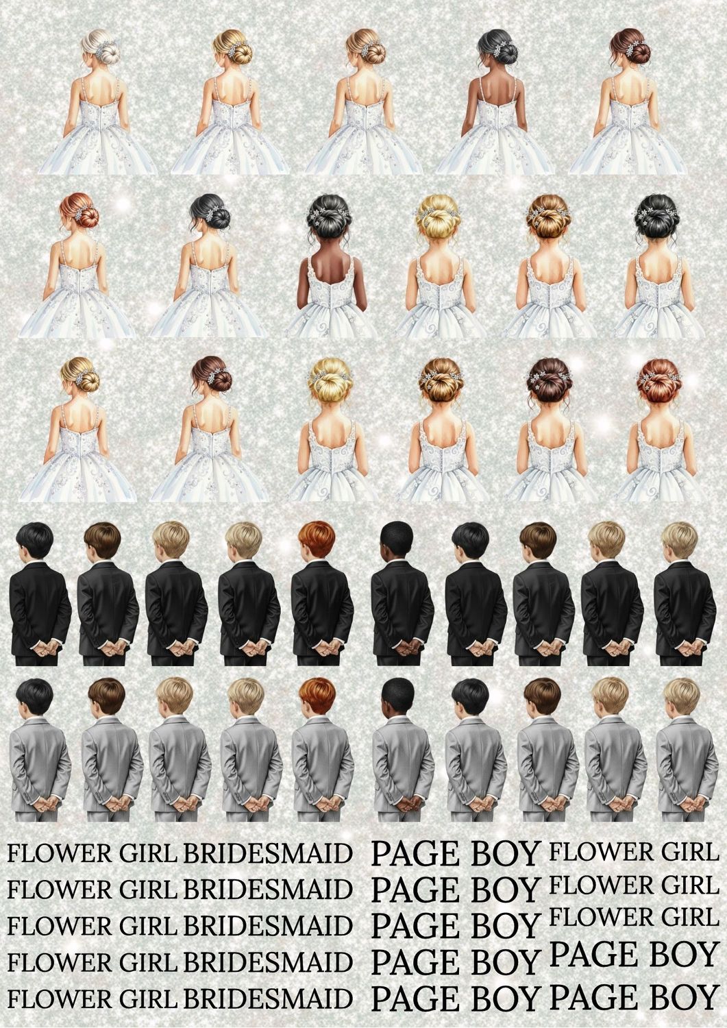 Wedding Page Boys &amp; Flower Girls A3 UVDTF - DTF or SUB