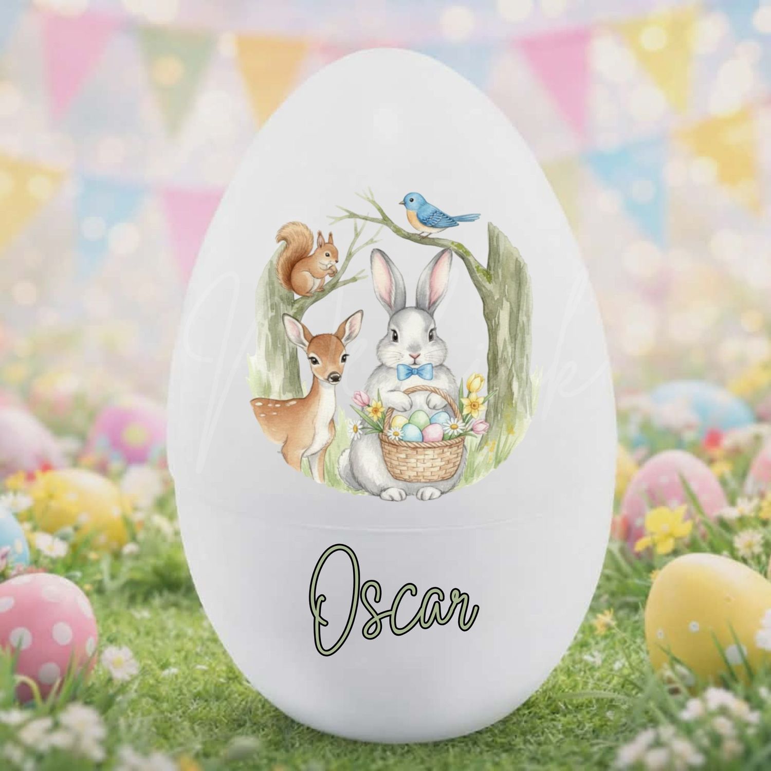 Easter Woodland Blue Dicky Bow DTF or UVDTF Decal