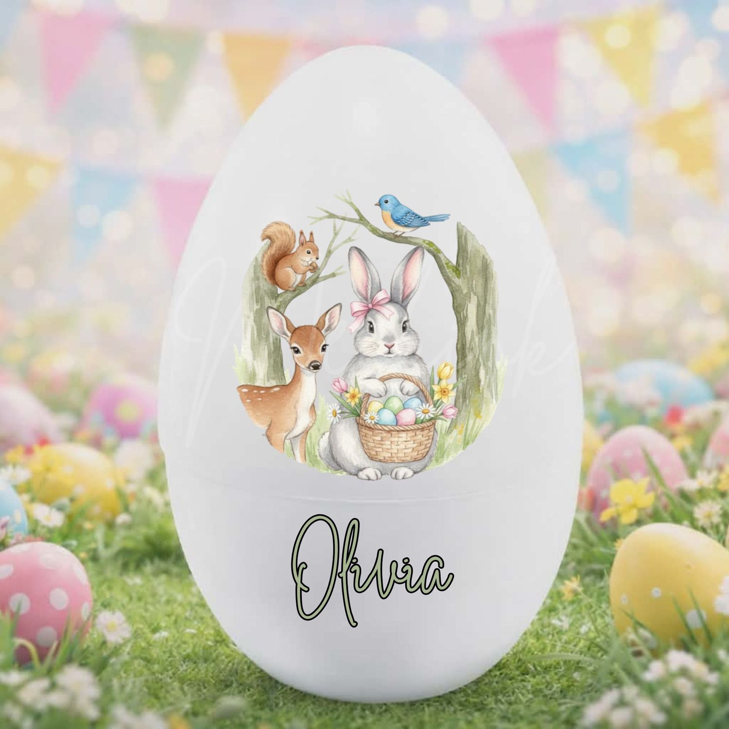 Easter Woodland Pink Hair Bow DTF or UVDTF Decal