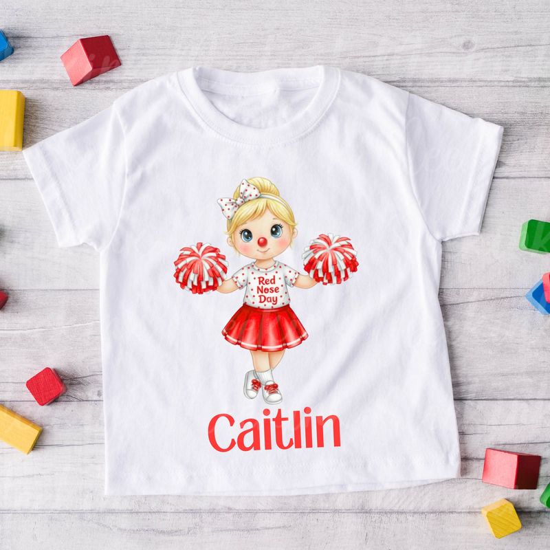 Cheerleader Blonde Hair Red Nose DTF or UVDTF Decal