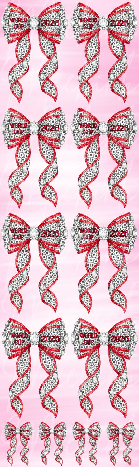 Red Football Bow Metre Sheet DTF Decals