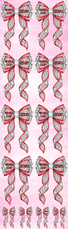 Red Football Bow Metre Sheet DTF Decals