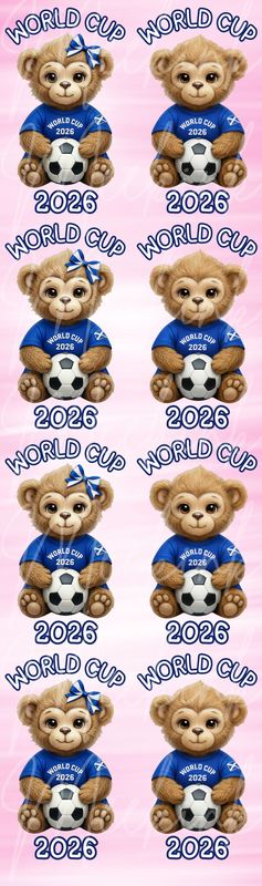 Blue Football Monkeys Metre Sheet DTF Decals