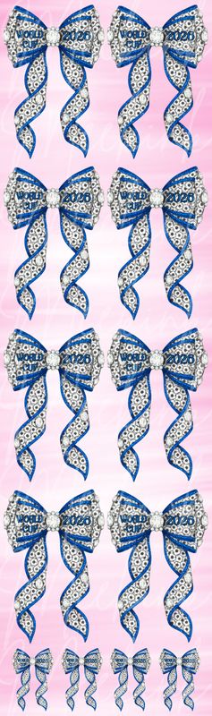 Blue Football Bow Metre Sheet DTF Decals