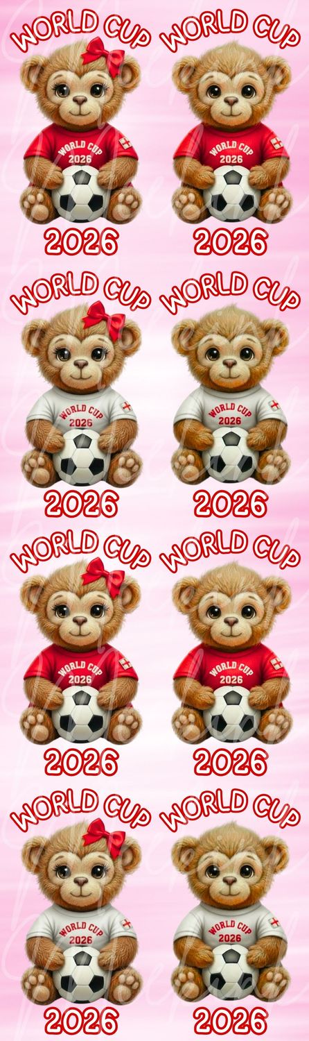 Red Football Monkeys Metre Sheet DTF Decals