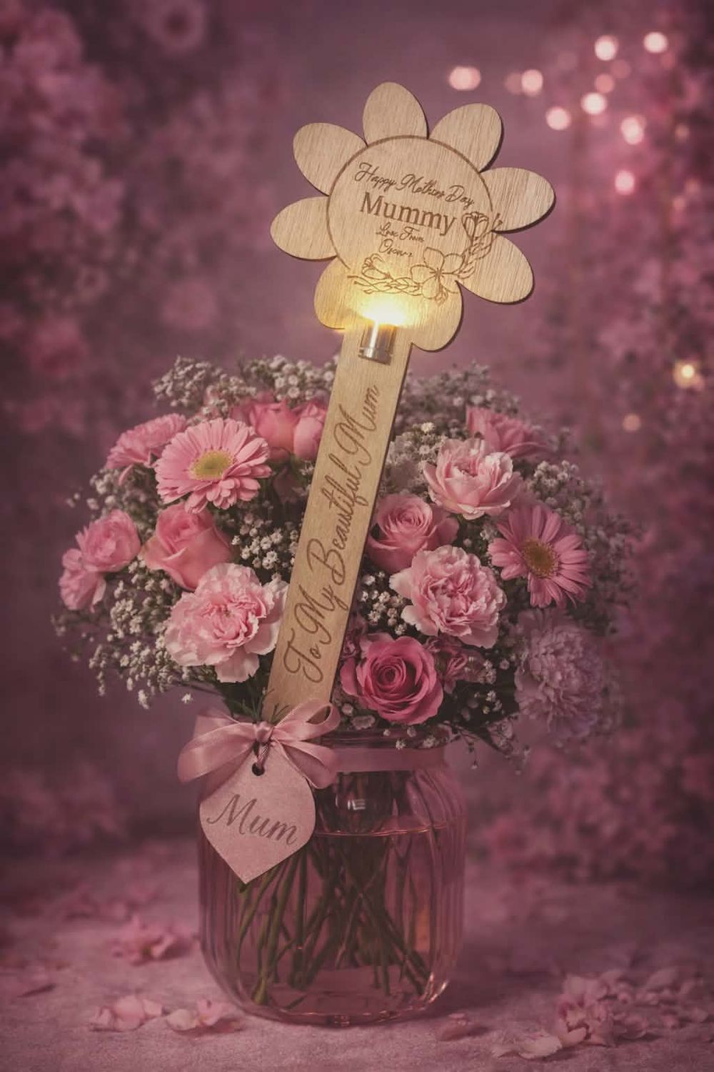 Mothers Day Stake 3mm Plywood With LED Light