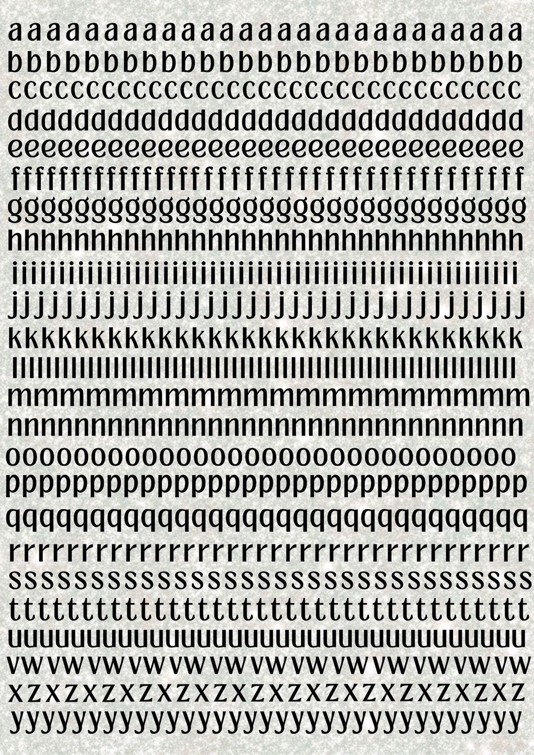 Lower Case Letters A3 UVDTF - DTF or SUB