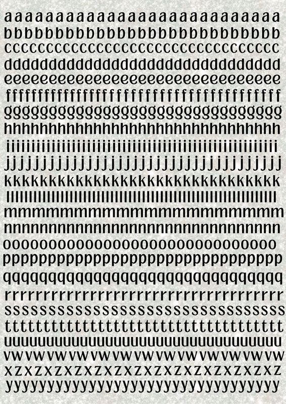 Lower Case Letters A3 UVDTF - DTF or SUB