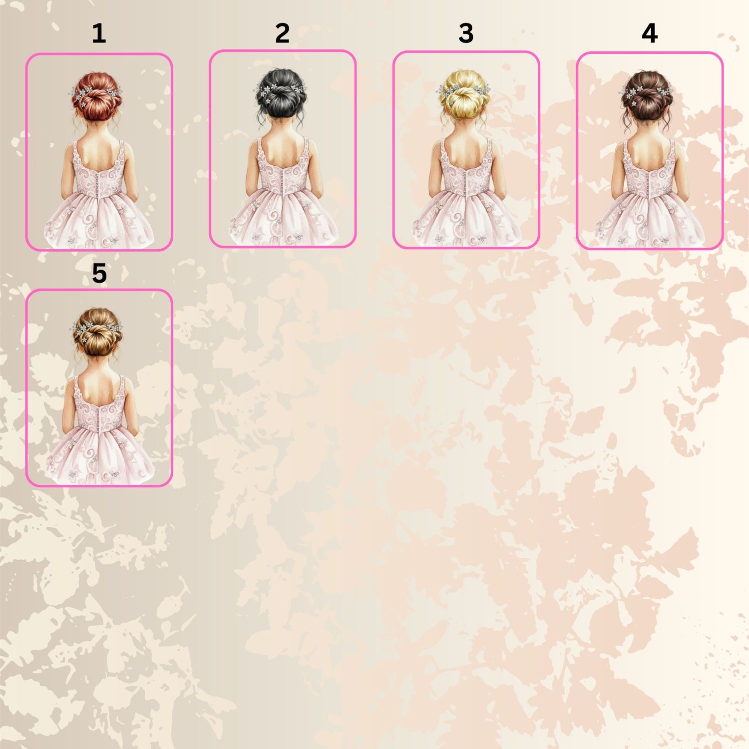 Flower Girl Dusky Pink Dress DTF or UVDTF Decal