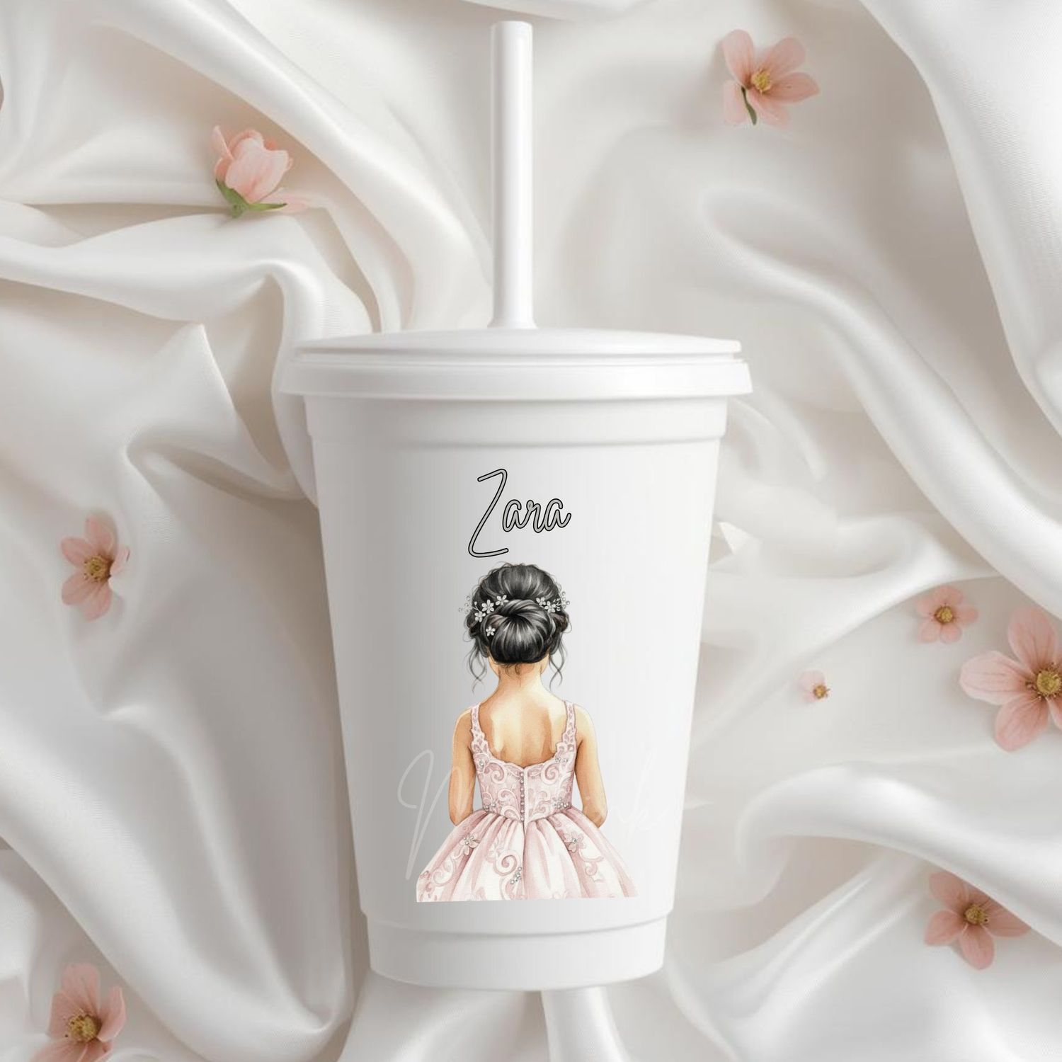 Flower Girl Dusky Pink Dress DTF or UVDTF Decal