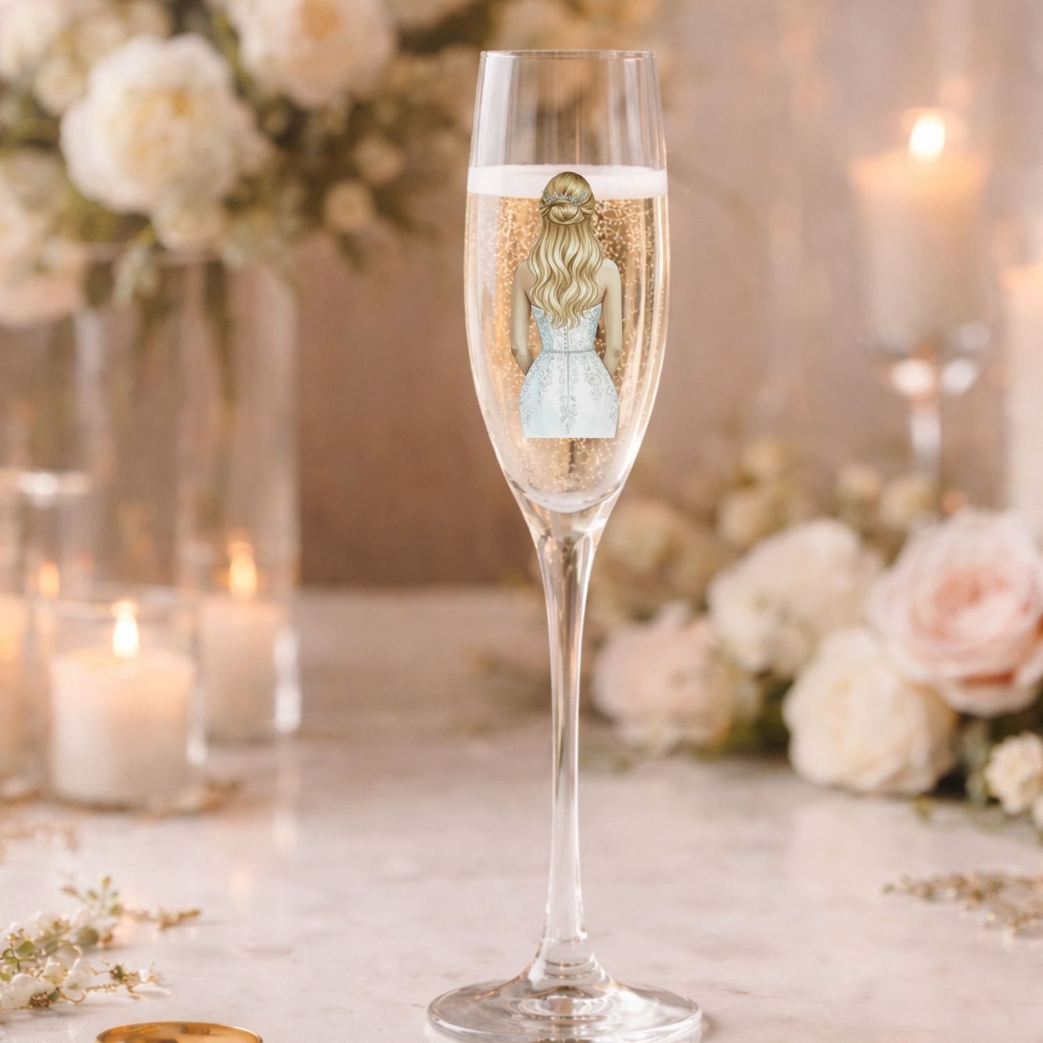 Bride Long Hair Fitted Dress DTF or UVDTF Decal