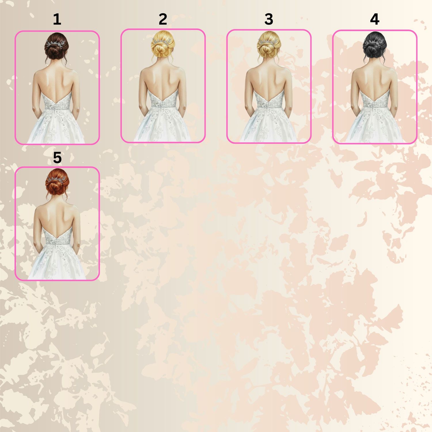Bride Bun Hair Backless Dress DTF or UVDTF Decal