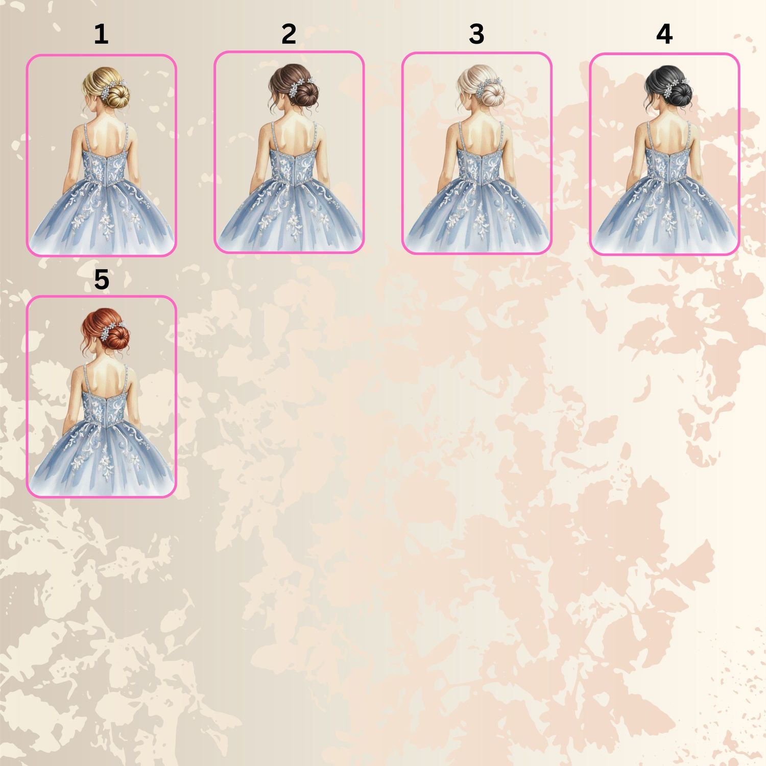 Bridesmaid Dusky Blue Dress DTF or UVDTF Decal