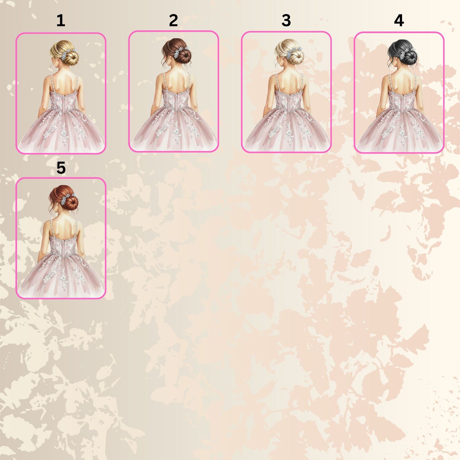 Bridesmaid Dusky Pink Dress DTF or UVDTF Decal