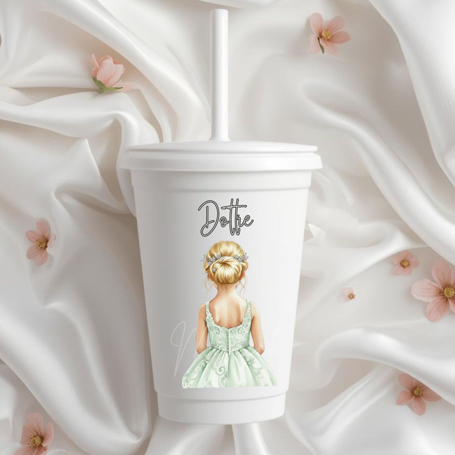 Flower Girl Sage Green Dress DTF or UVDTF Decal