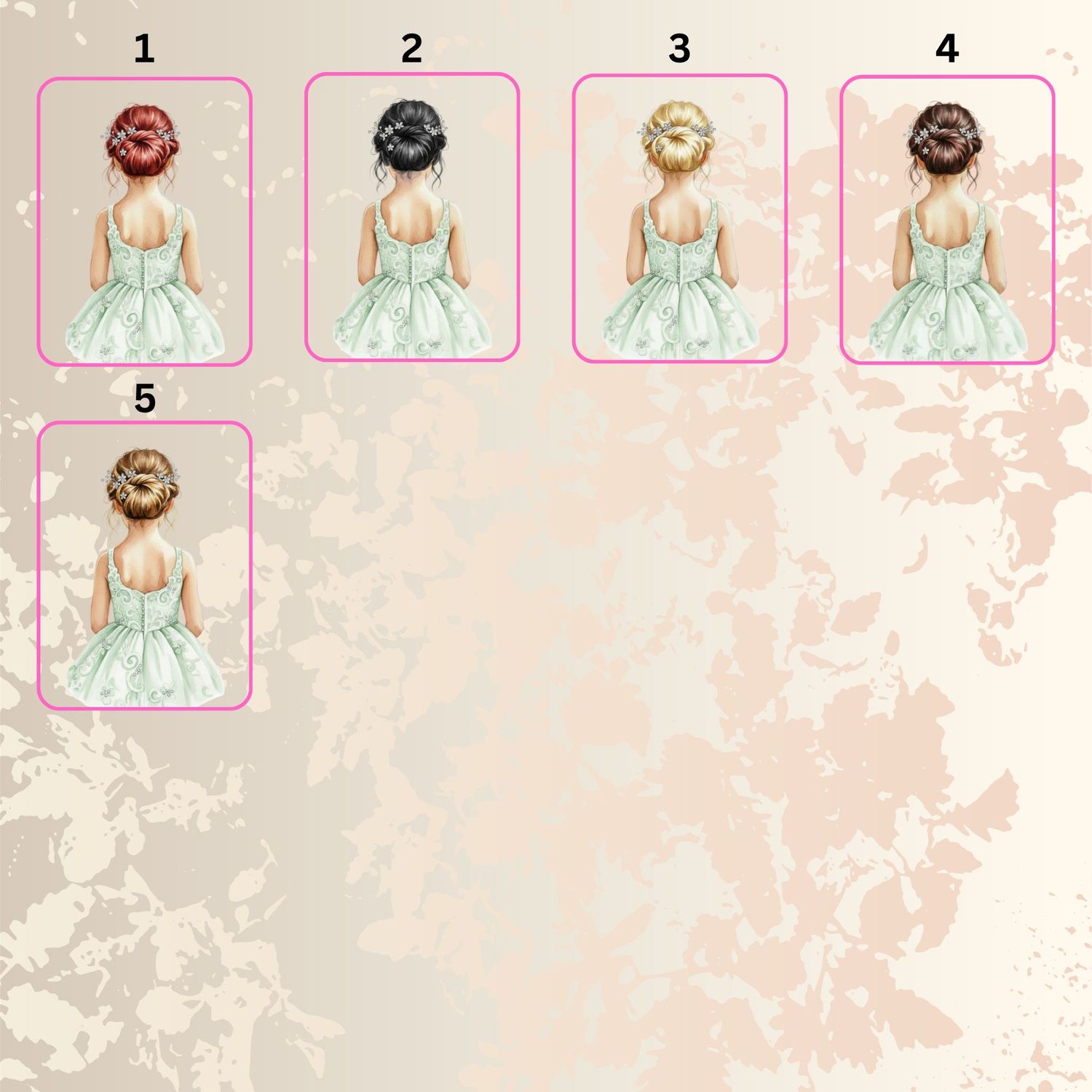 Flower Girl Sage Green Dress DTF or UVDTF Decal