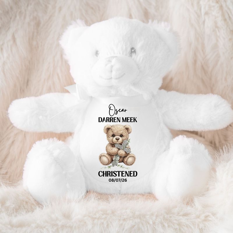 Teddy Bear Christening DTF or UVDTF Decal