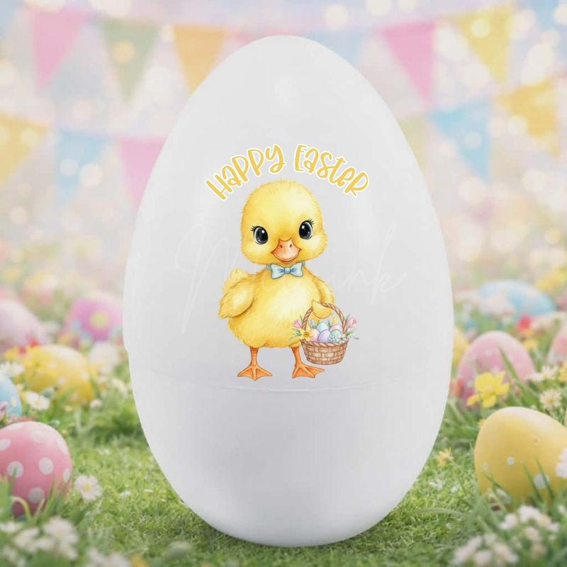 Happy Easter Yellow Duck Dicky Bow DTF or UVDTF Decal