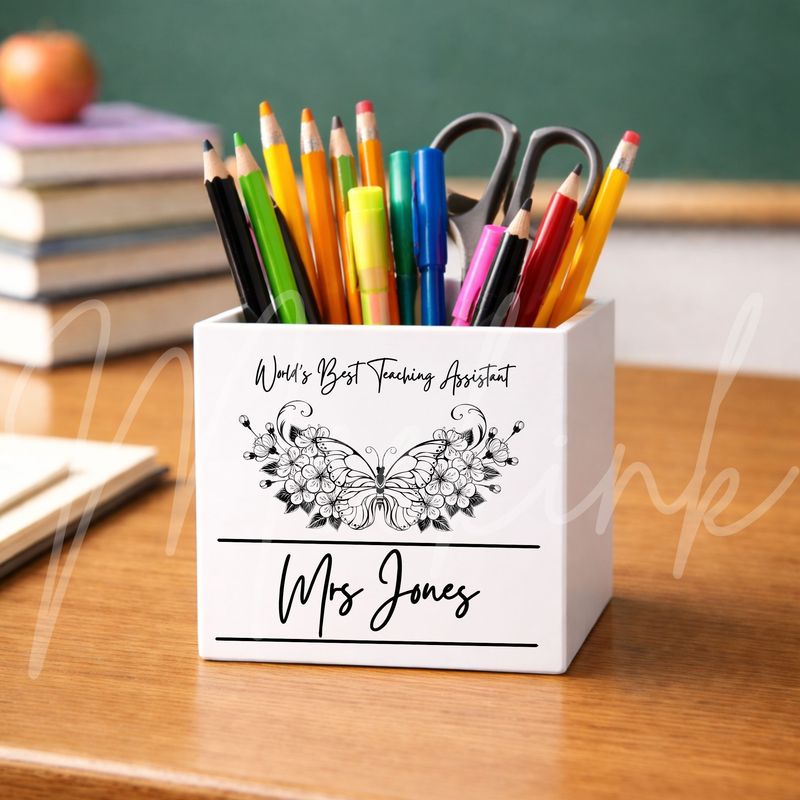 Floral Butterfly Teacher UVDTF or DTF Decal