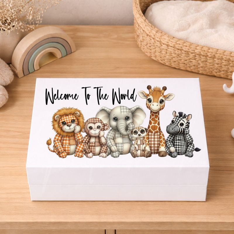 Quilted Patchwork Gingham Zoo Animal Friends DTF or UVDTF Decal
