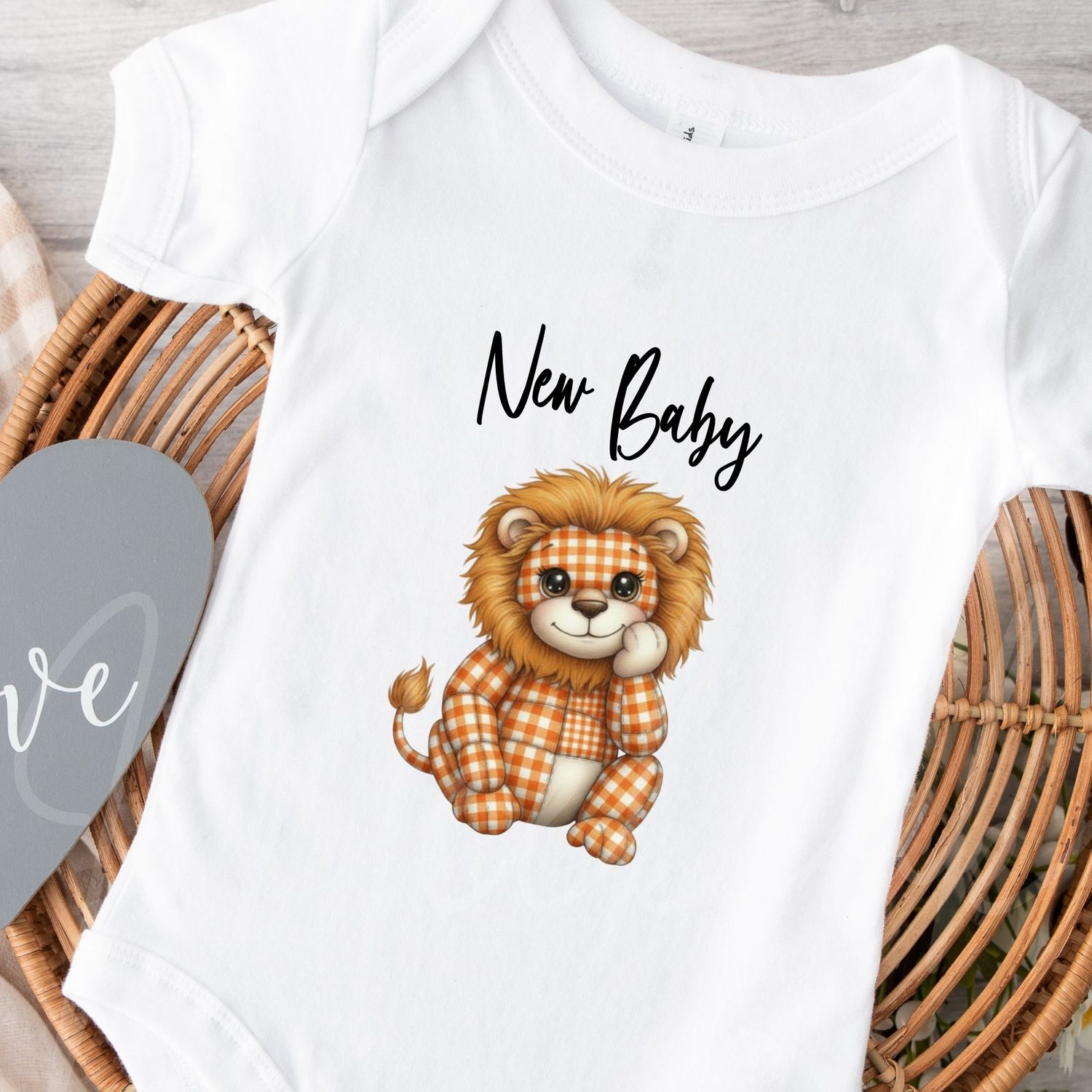 Quilted Patchwork Gingham Lion DTF or UVDTF Decal