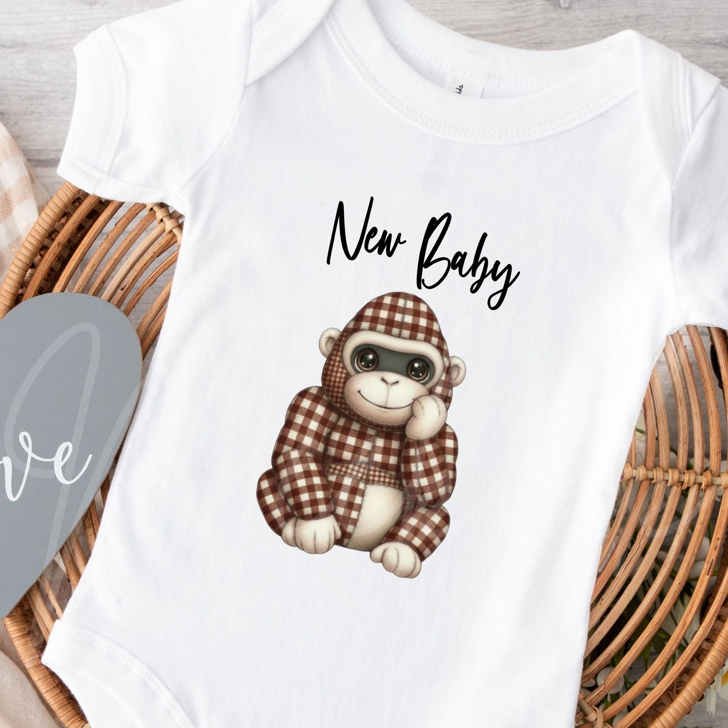 Quilted Patchwork Gingham Gorilla DTF or UVDTF Decal