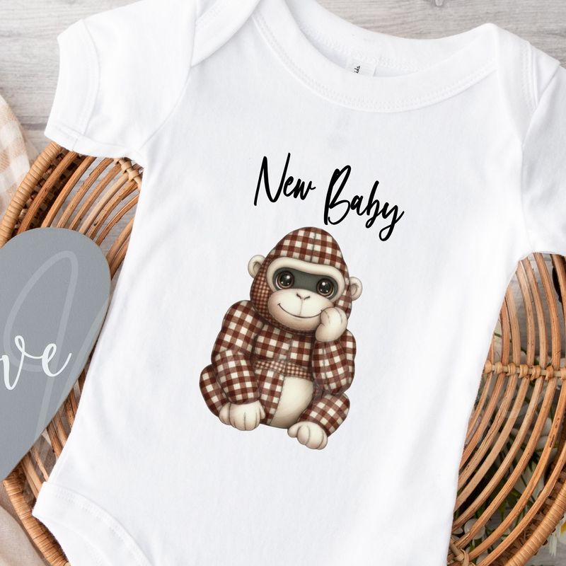 Quilted Patchwork Gingham Gorilla DTF or UVDTF Decal