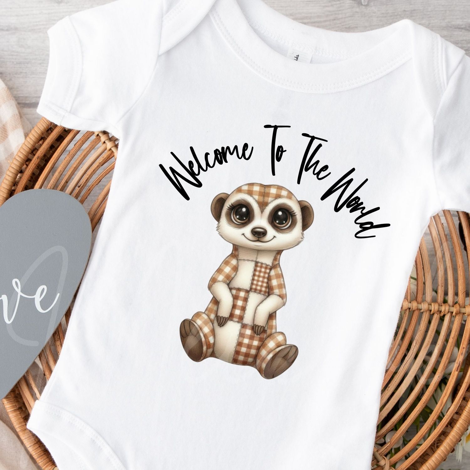 Quilted Patchwork Gingham Meerkat DTF or UVDTF Decal