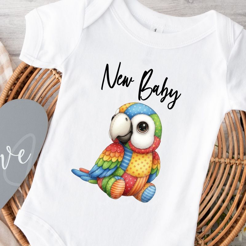 Quilted Patchwork Gingham Parrot DTF or UVDTF Decal