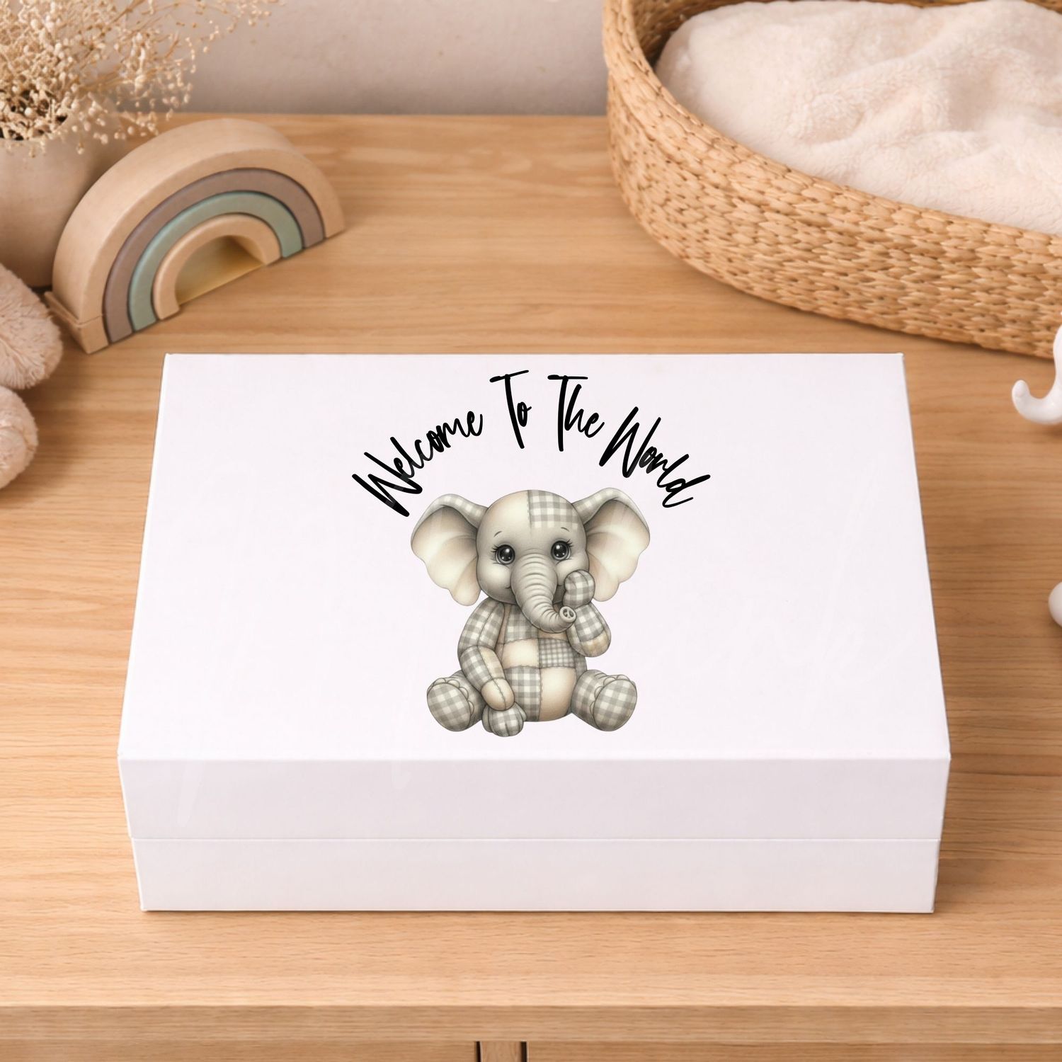 Quilted Patchwork Gingham Elephant DTF or UVDTF Decal