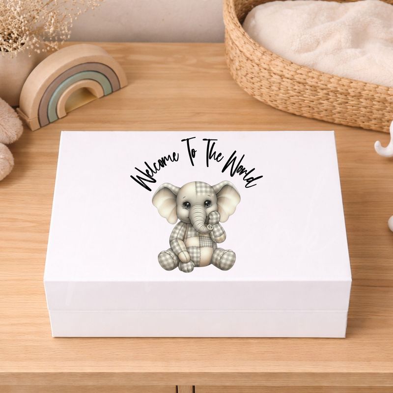 Quilted Patchwork Gingham Elephant DTF or UVDTF Decal