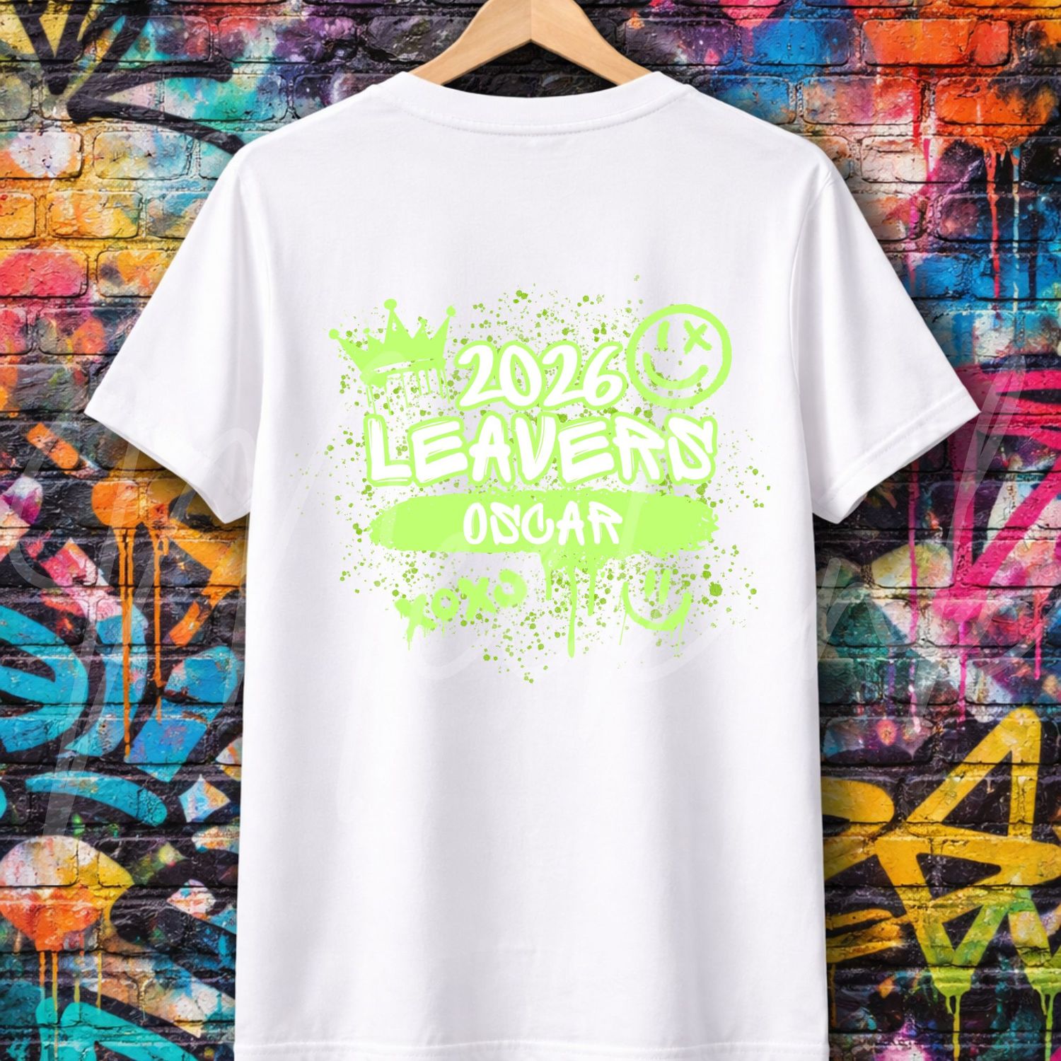 Green Spray Paint Graffiti School Leavers DTF