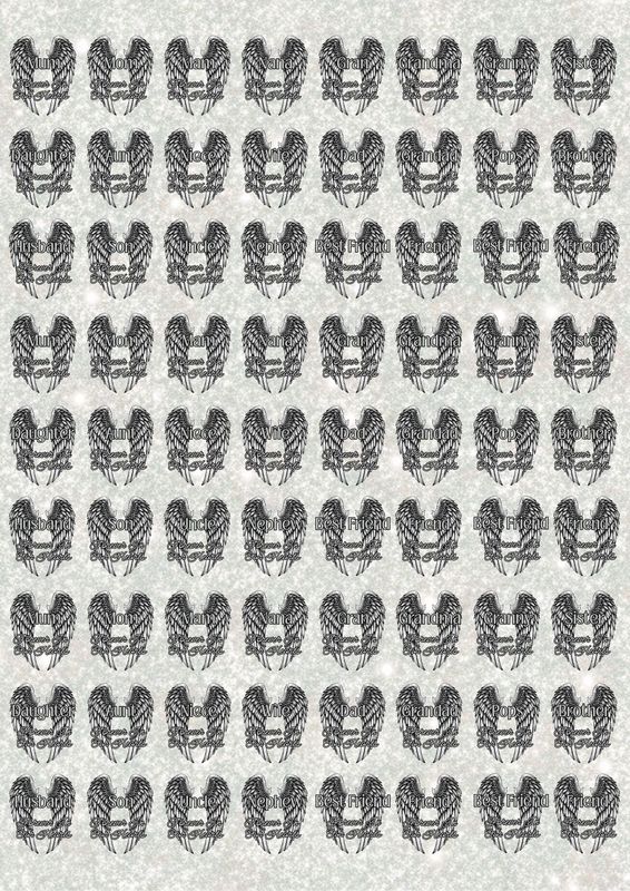 Silverish Memorial Wings A3 UVDTF - DTF or SUB