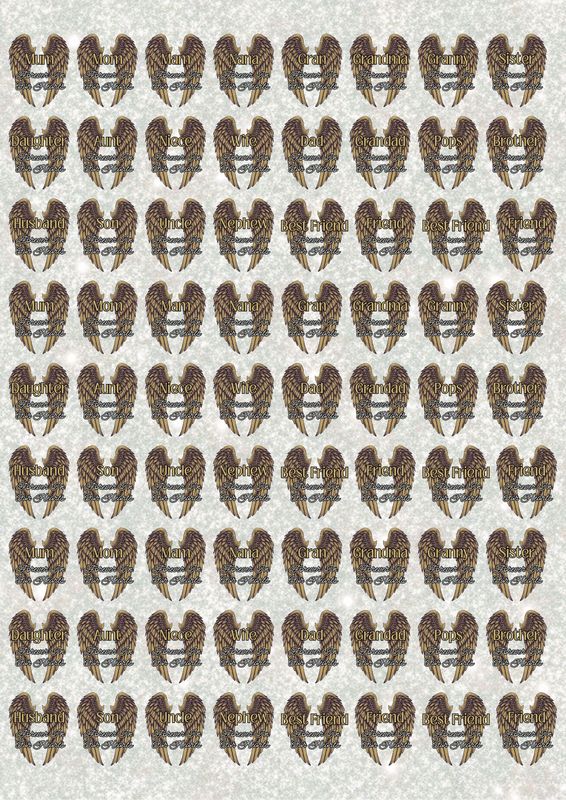 Goldish Memorial Wings A3 UVDTF - DTF or SUB