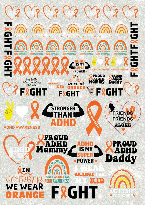 ADHD Awareness A3 UVDTF - DTF or SUB