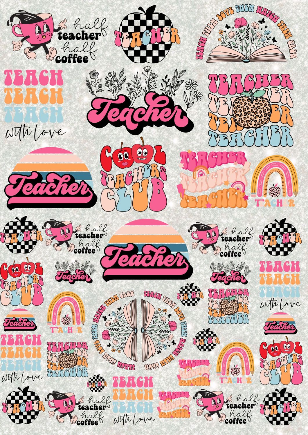 Retro Teacher A3 UVDTF - DTF or SUB