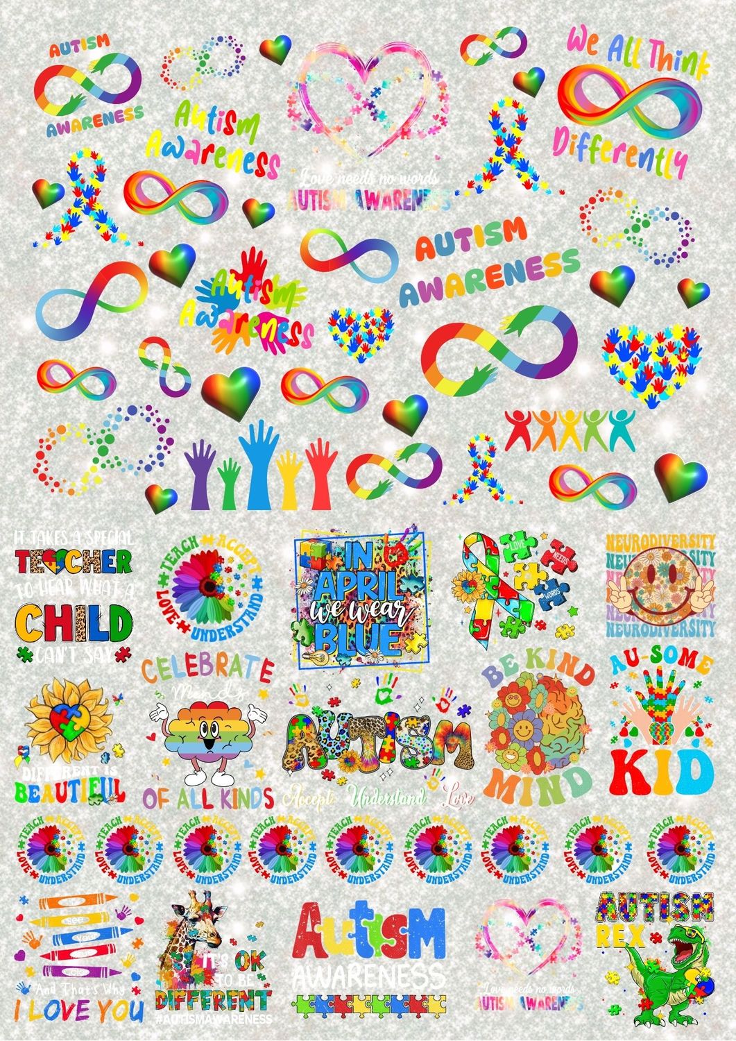 Autism Awareness UVDTF - DTF or SUB