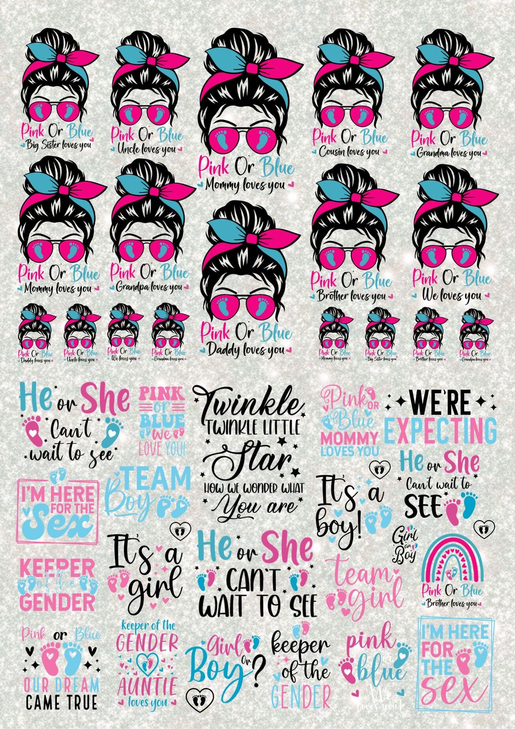 Baby Shower 2 A3 UVDTF - DTF or SUB