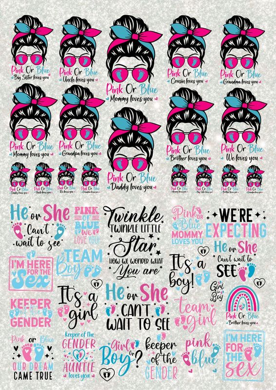 Baby Shower 2 A3 UVDTF - DTF or SUB