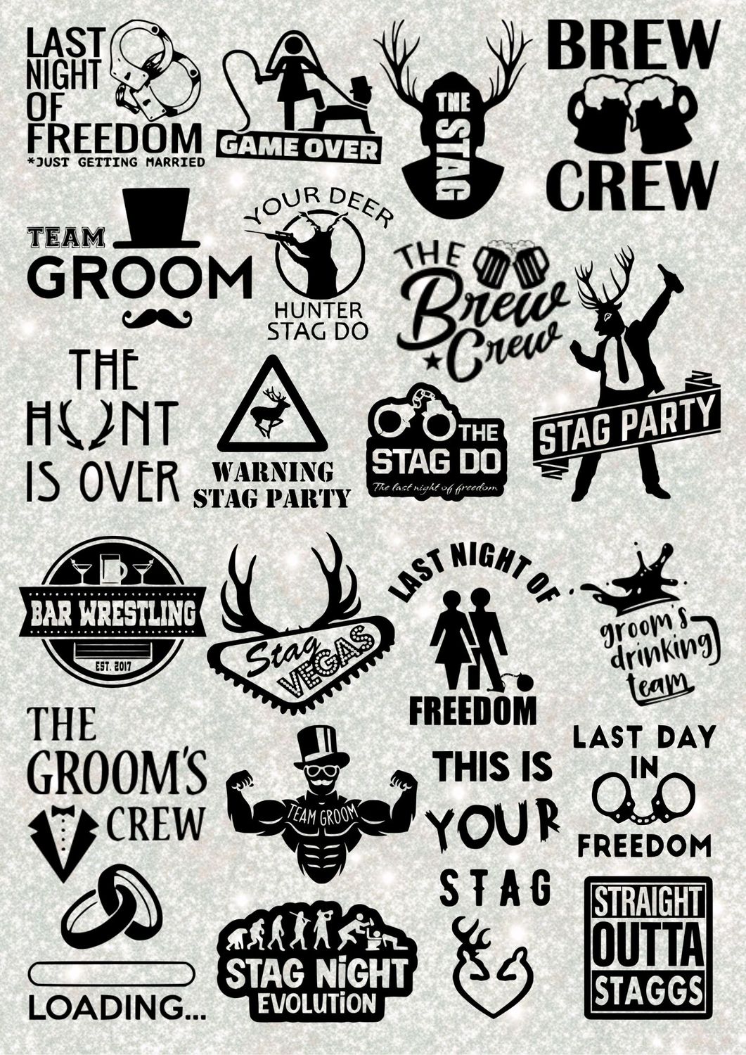 Stag Night A3 UVDTF - DTF or SUB