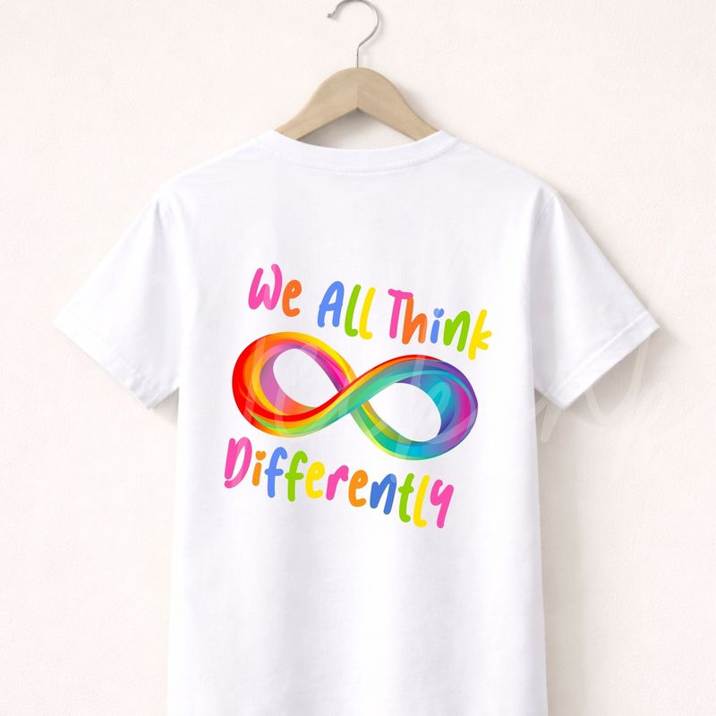 We All Think Differently UVDTF or DTF Decal