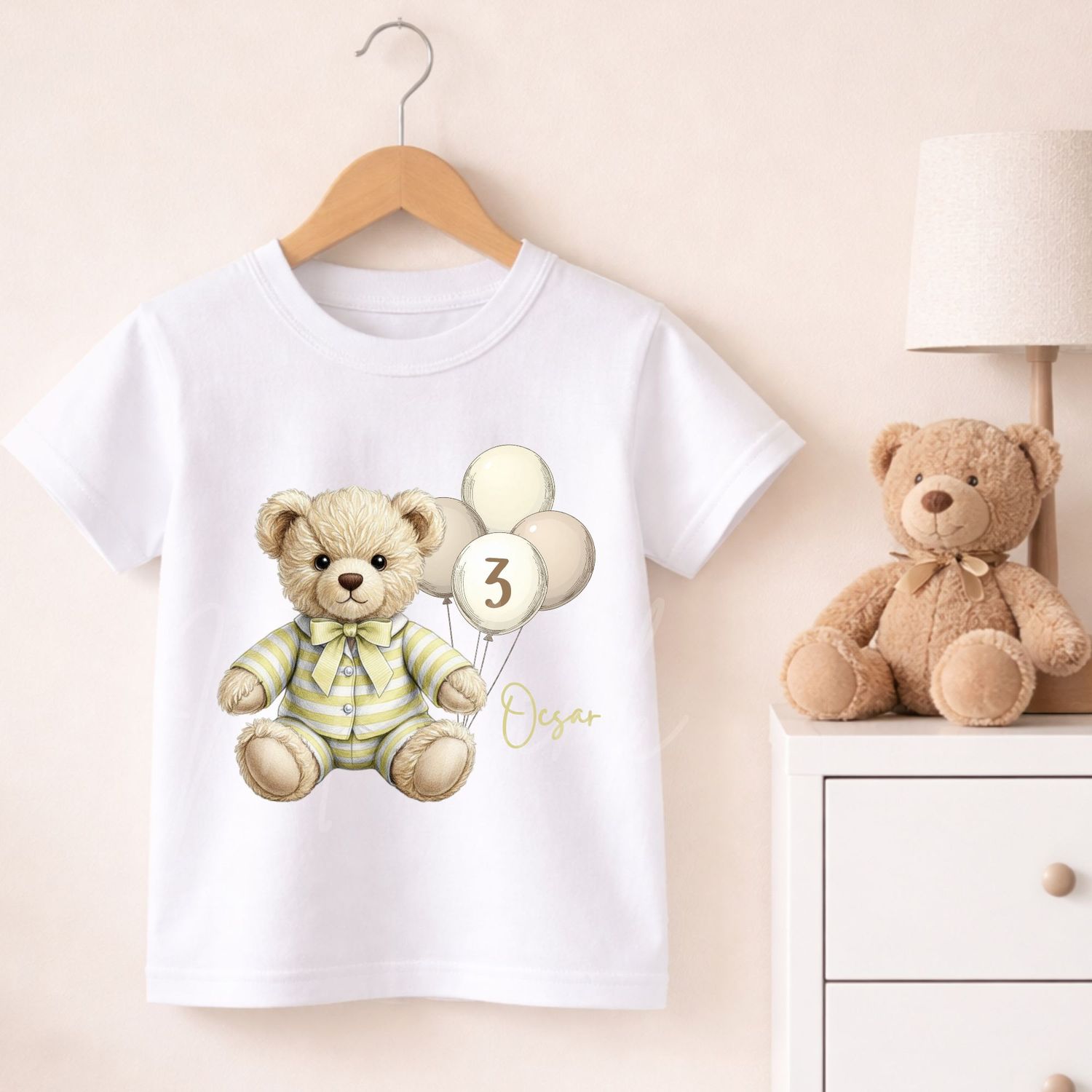 Teddy Bear Striped Pjs Lemon Dicky Bow DTF or UVDTF Decal
