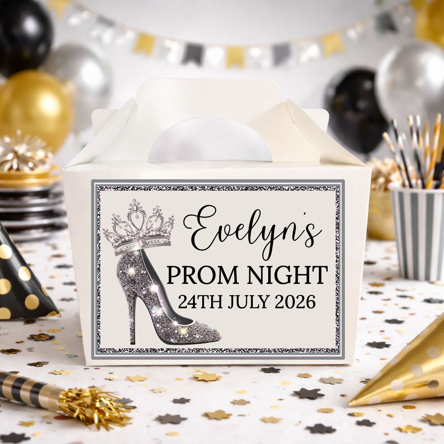 Prom Black Party Box Sticker