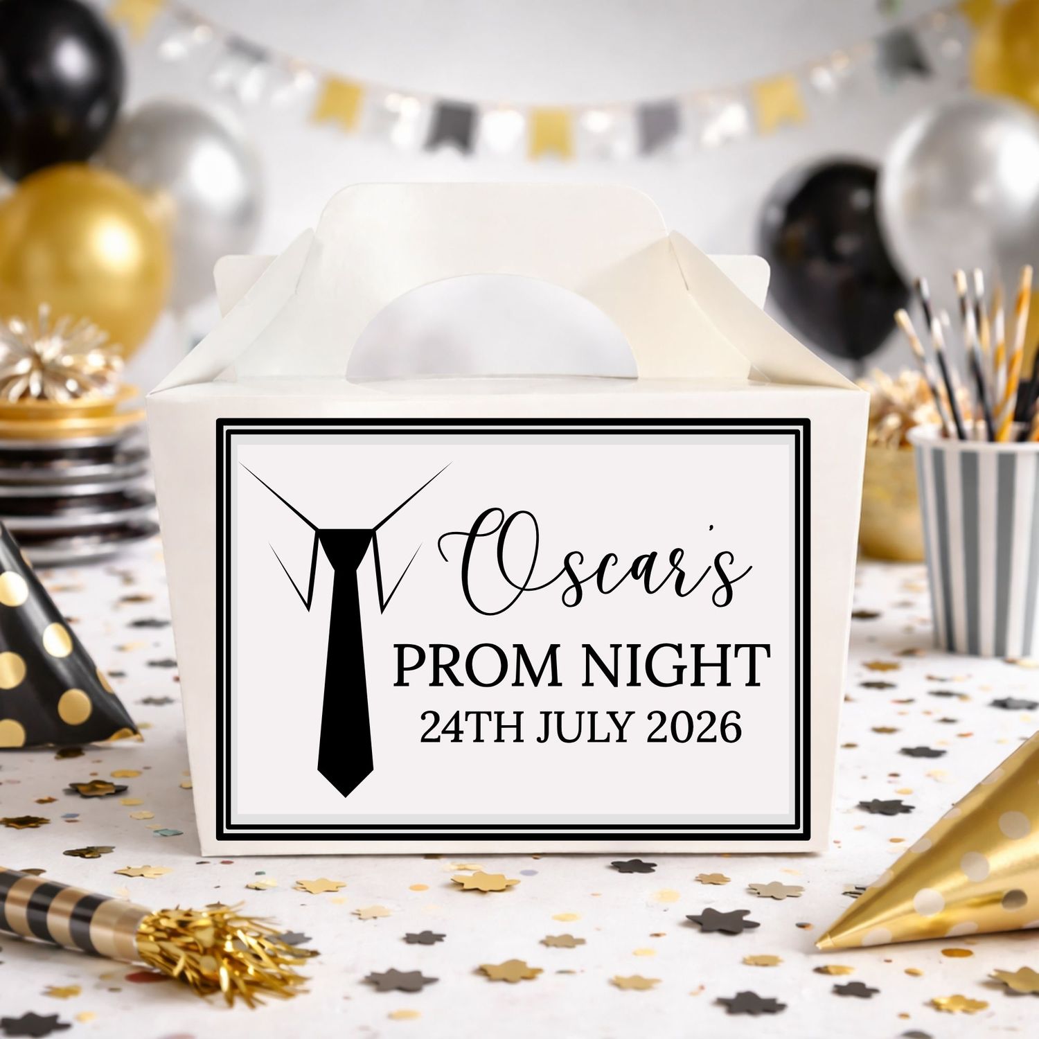 Tie &amp; Collar Party Box Sticker