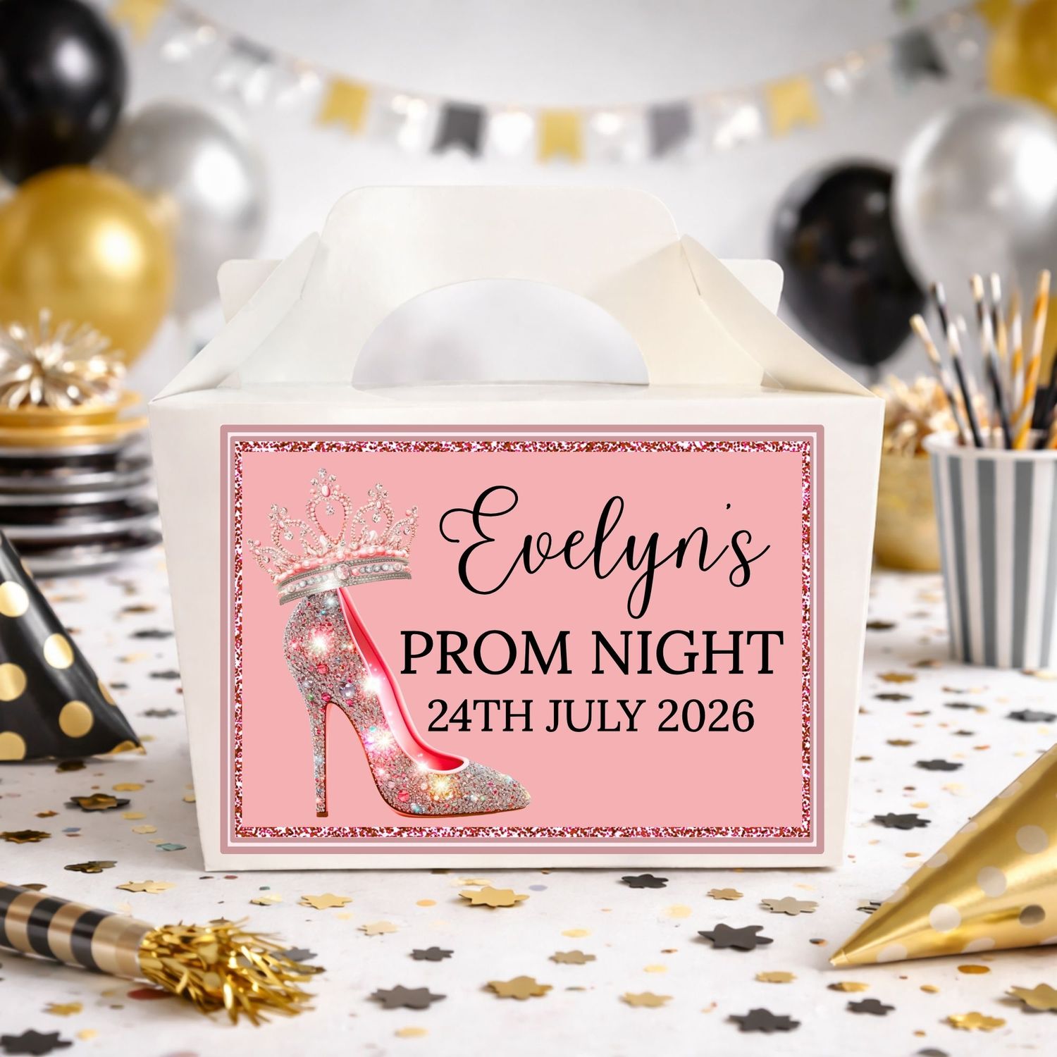 Prom Red/Coral Party Box Sticker