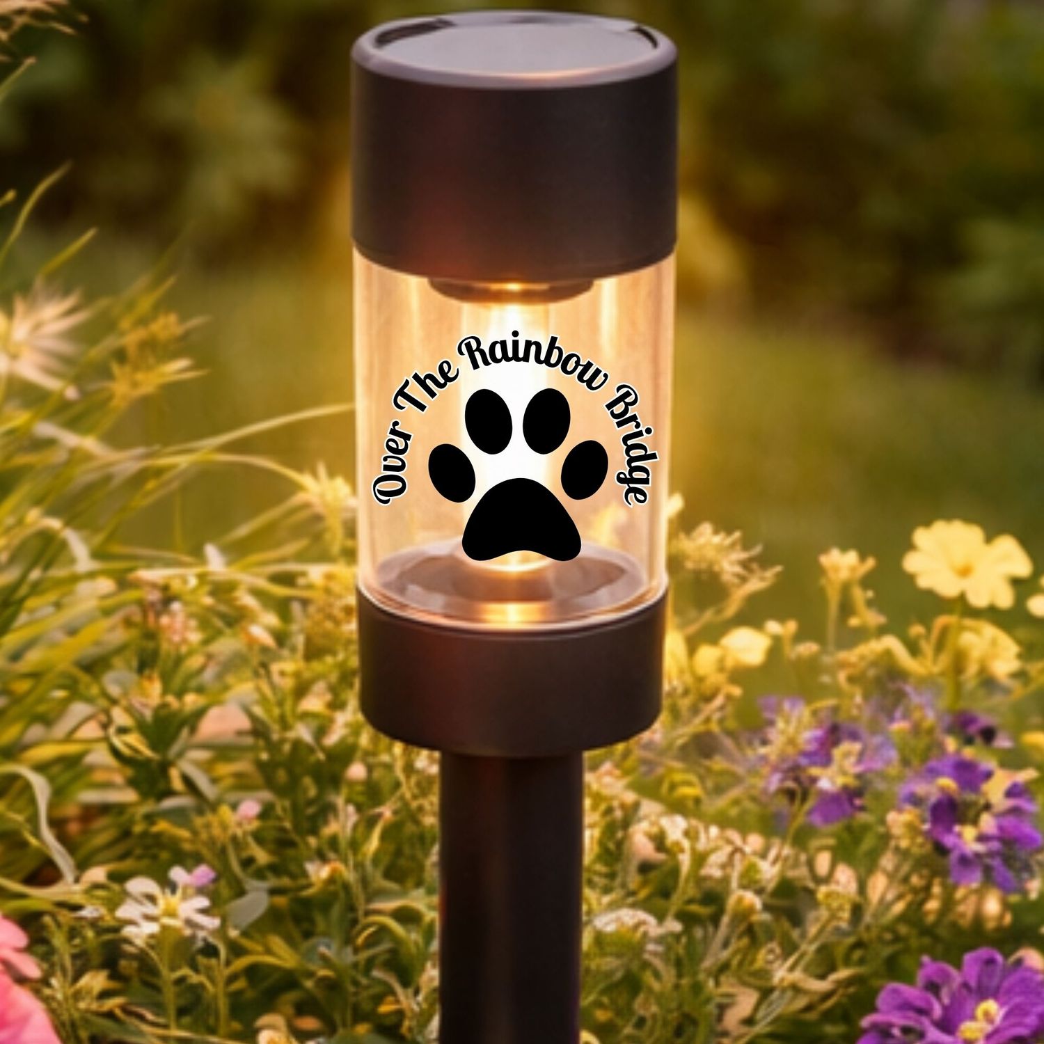 Paw Print Over The Rainbow Bridge UVDTF or DTF Decal