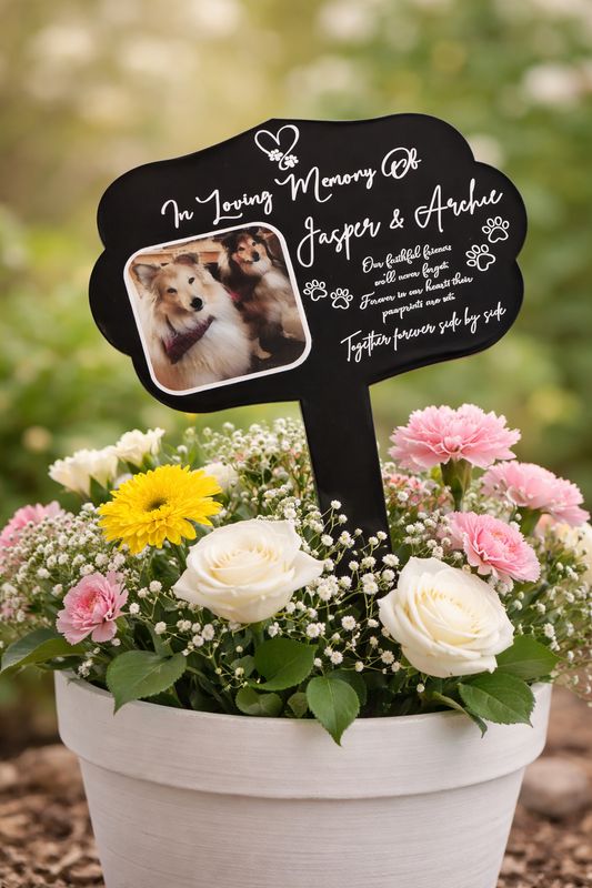 Photo Pet Memorial Loving Memory Grave Marker UVDTF or DTF Decal