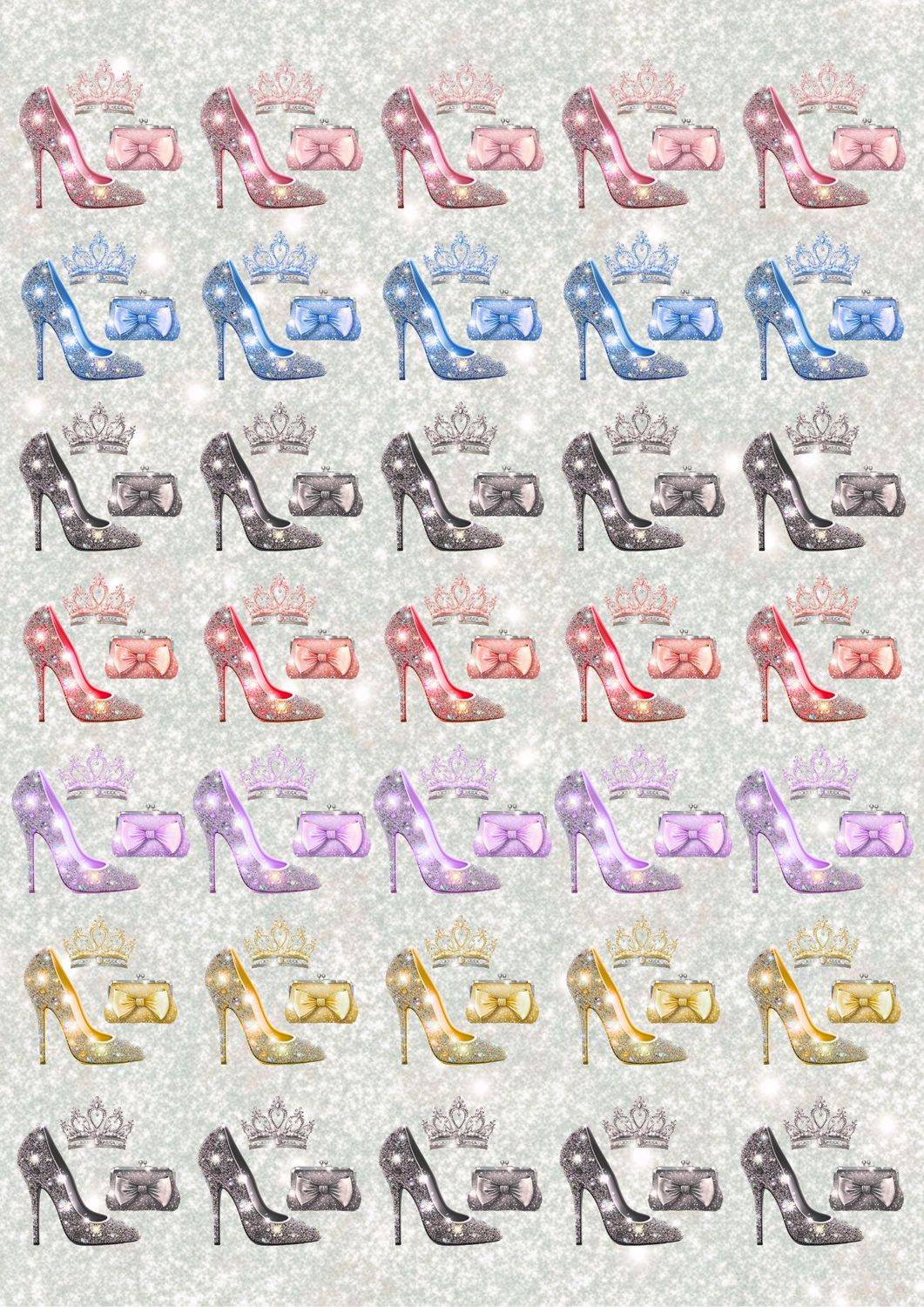 Prom Stiletto's - Crown &amp; Purse A3 UVDTF - DTF or SUB